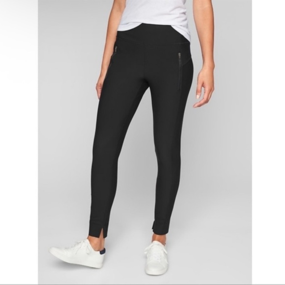 Athleta Stellar Tight Pants Zip Pockets Black Size S